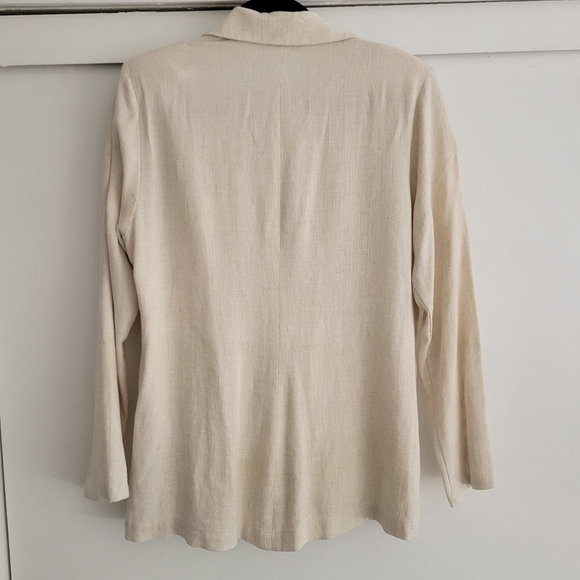 Cream White Linen Blazer Large Veronica M - Picture 4 of 8